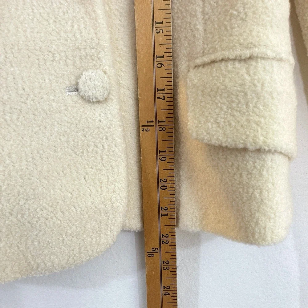 Made in Italy of Benetton Wool Blazer Sz 40 Buttercream‎ Boucle Old Money Preppy